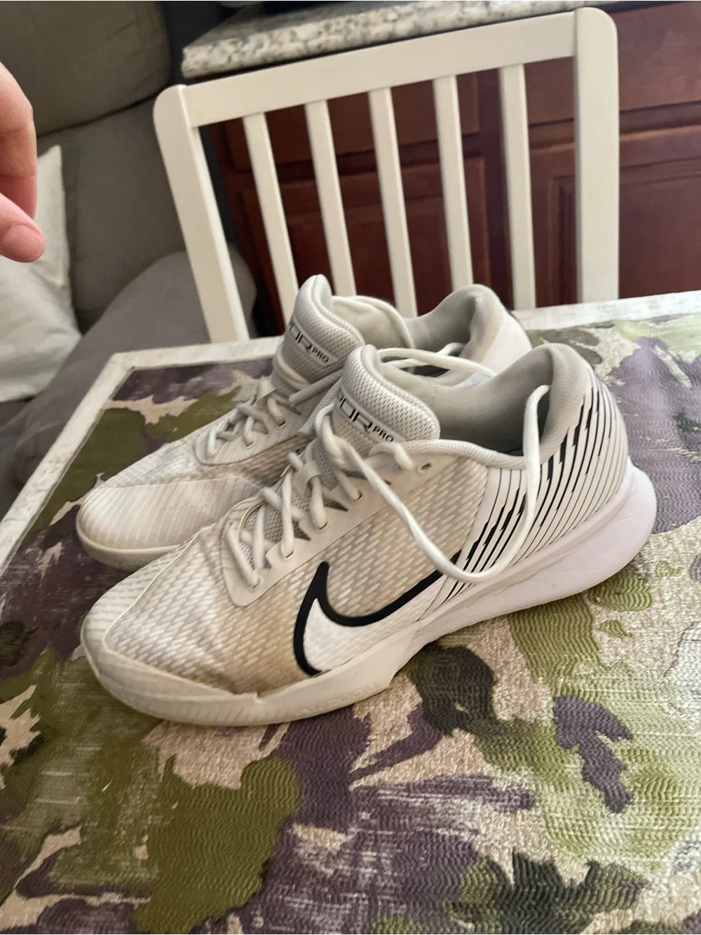 Nike White Sneakers with Black Swoosh